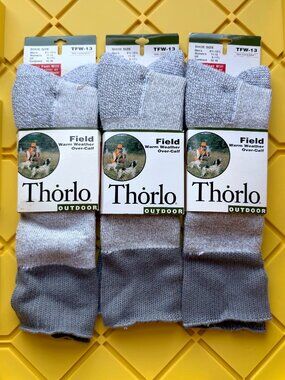 Lot 3 Vintage Thorlo Field Warm Weather Over Calf Socks USA TFW-13 8.5-12.5 NWT